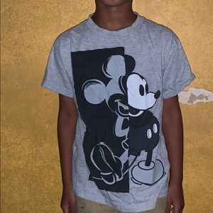 A Grey, White and Black Mickey Mouse shirt